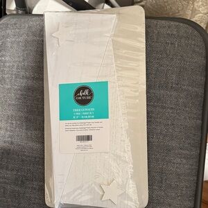 Chalk Couture white Christmas tree cutouts with star 10”&12”